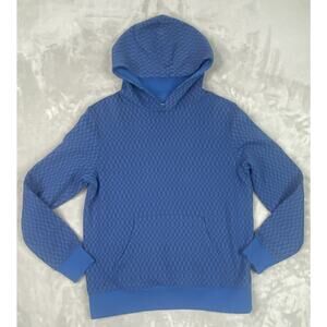 Goodfellow & Co. Print Hoodie Men's Medium Blue Soft Fleece Pullover Long Sleeve